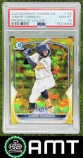 Junior Caminero PSA 10 2023 Bowman Chrome Sapphire 40/50 Prospects Yellow 4048