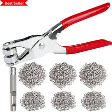 300Pcs 1/2 Inch Grommet Tool Kit, 12mm Handheld Eyelet Kit, Grommets Pucher with