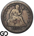 1851-O Seated Liberty Quarter, Ultra Low Mintage Key Date New Orleans Issue Rare