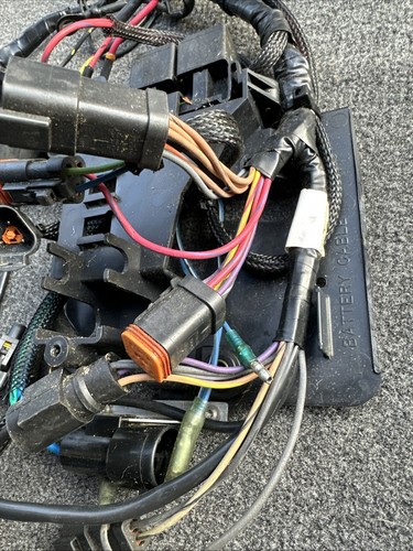 1998 Evinrude Johnson V6 225 HP Trim & Engine Wiring Harness 586243 586228 - Foto 3 di 15