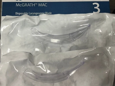 COVIDIEN *Lot of 2* NEW McGrath MAC #3 Disposable Laryngoscope Blade 350-005-000 Sealed