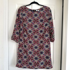 Old Navy Floral Print Dress Medium Long Sleeve Casual Bohemian Back Zip
