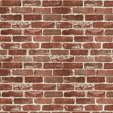 Wallpaper Self-Adhesive Peel and Stick Wallpaper 17.5" x 118" Red Brick