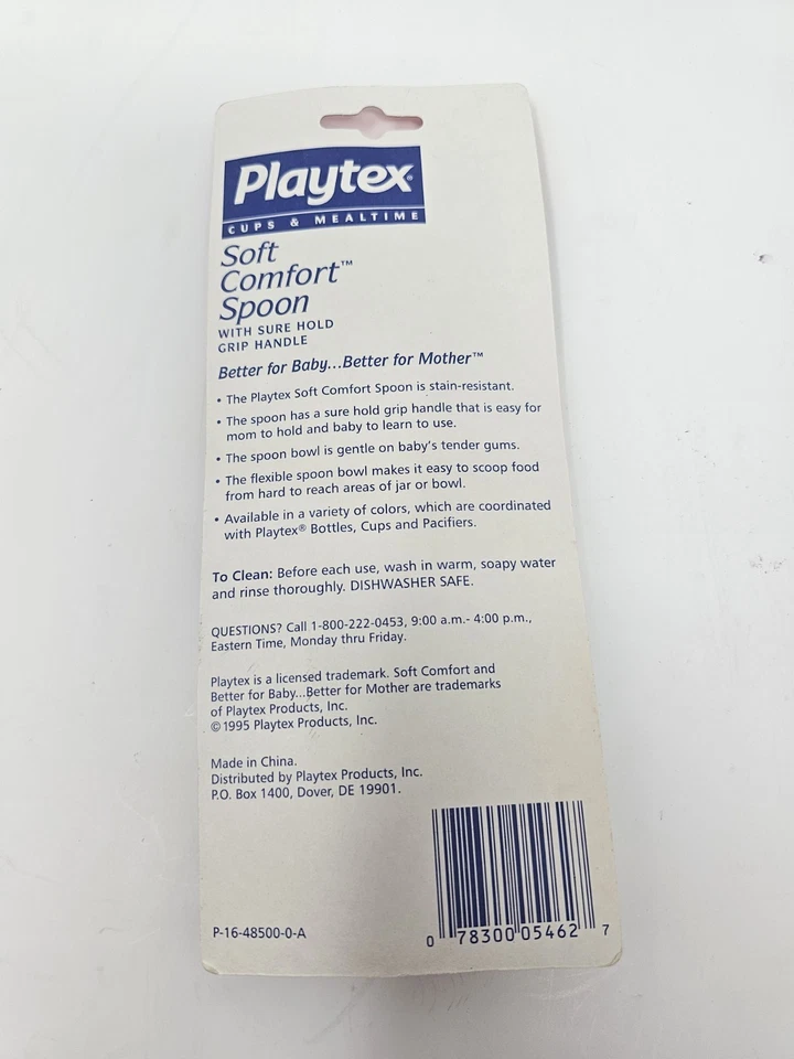 Cuchara cómoda suave Playtex vintage con mango de agarre seguro verde nueva de stock Foto 2 de 2