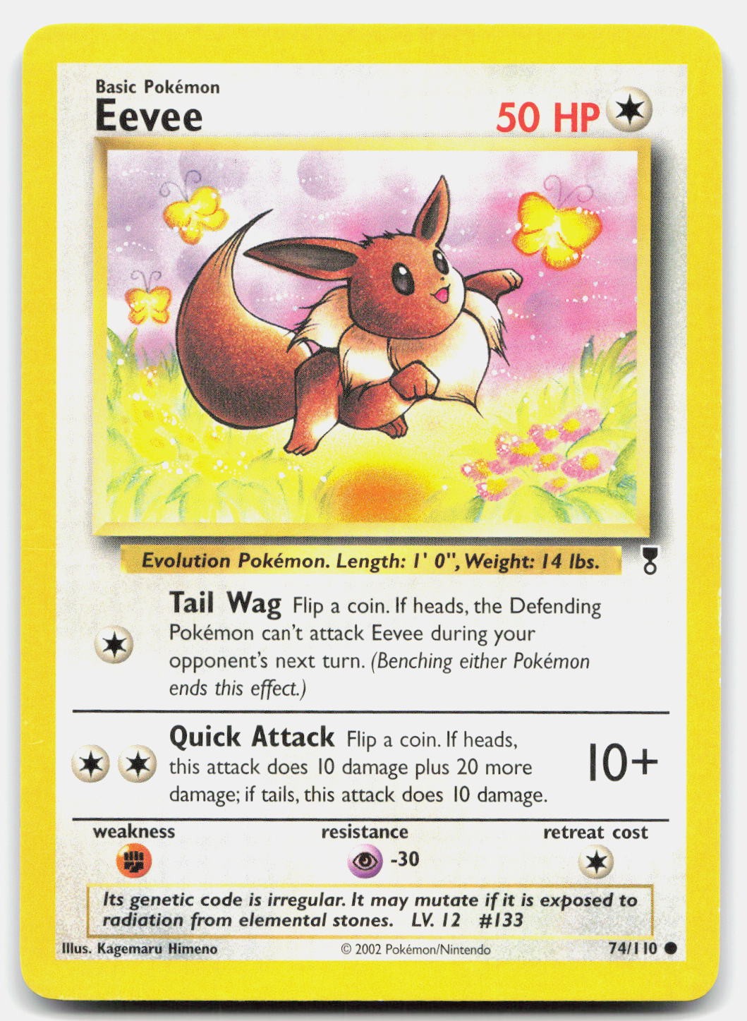 Eevee 74/110 Common Legendary Collection Pokemon Lightly Played