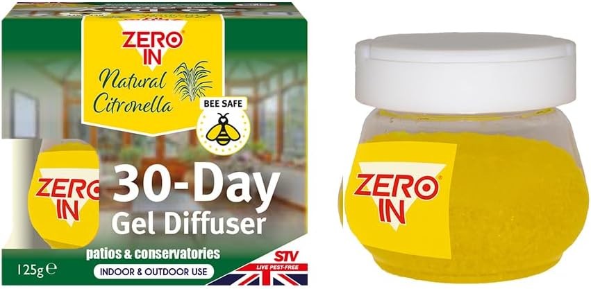 Zero In 30-Day Gel Diffuser, Natural Citronella, Mosquito Repeller, Indoor and