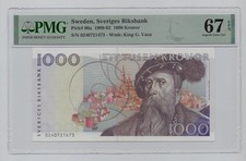 Sweden, 1989-92, 1000 Kronor – PMG 67	  Shipping  fee combined