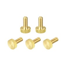 Knurled Thumb Screws, M6x16mm Flat Brass Bolts Grip Knobs Fasteners 5Pcs