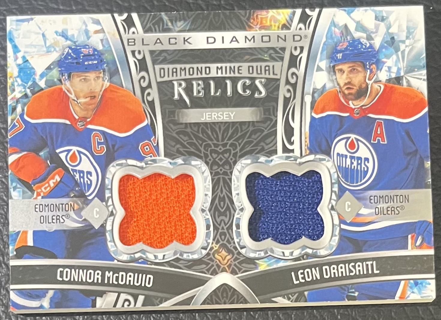 2022-23 Upper Deck Black Diamond Mine Dual Relics Connor Mcdavid/Leon Draisaitl