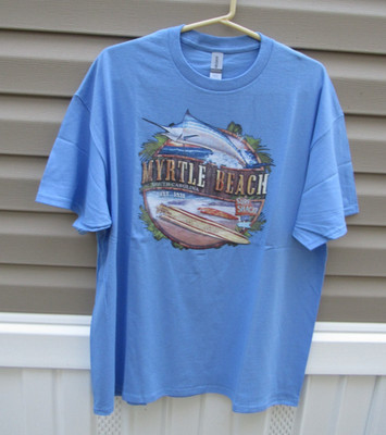 NEW Myrtle Beach S.C. SURF SHACK short sleeve blue T-shirt - XL