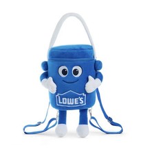 NWT Lowe's Big Blue Bucket Plush Backpack Limited Ed Promo Viral 16x13 Zip