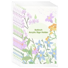 Acrylic Sign Holder, 6 Pack 6x4 Clear Picture Frame, Vertical