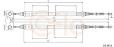 Bremsseil Seilzug Feststellbremse COFLE 92.10.5411 für FORD ESCORT 6 GAL AAL ABL