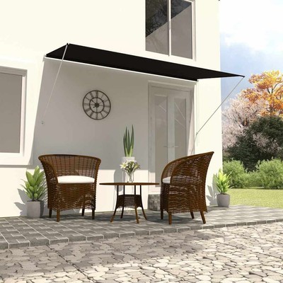 Awning Anthracite Steel frame, polyester fabric with PA coating