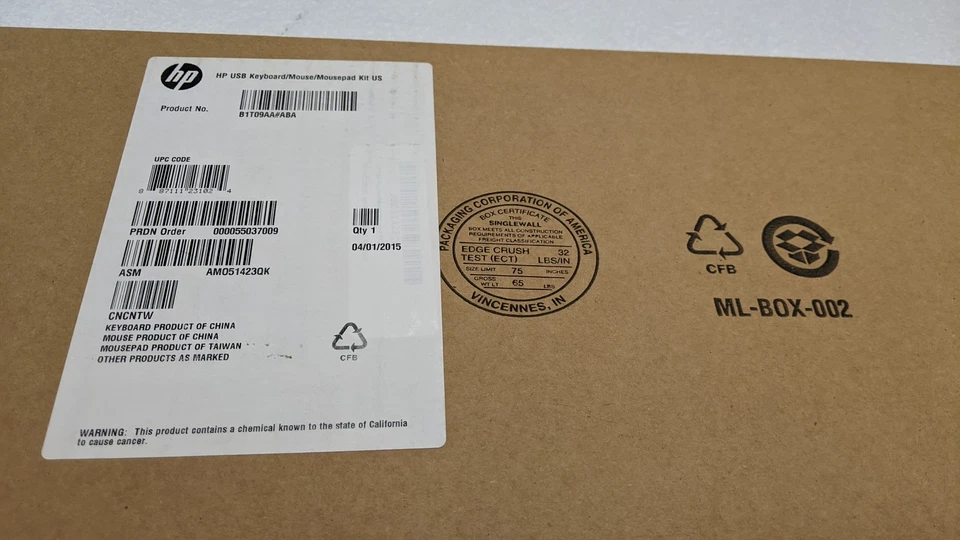 NEW- HP USB KEYBOARD, MOUSE & MOUSEPAD COMBO B1T09AA#ABA FREE SHIPPING - Image 4 of 4