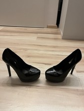 Plateau High Heels Größe 36 Schwarz Glänzend Pumps