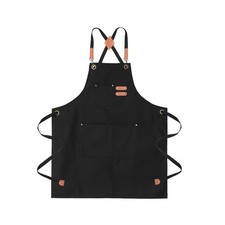 Chef Aprons for Men Canvas Apron with Large Pockets and Adjustable Neck Strap...
