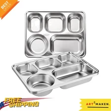 3 Pack of Dishwasher Safe Divided Plates - Elegant & Functional Dining Solution