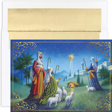 Holiday Brights Collection 16-Count Boxed Religious Christmas Cards with Envelop