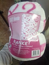 Monogram M Plush Blanket Hot Pink Barbiecore Elle Woods Couch Throw 4'x5'