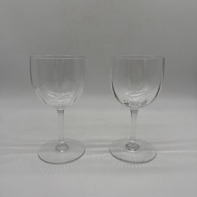 Baccarat Montaigne Optic Crystal Water/ Wine Goblets Pair of Two (2) ~7'' READ