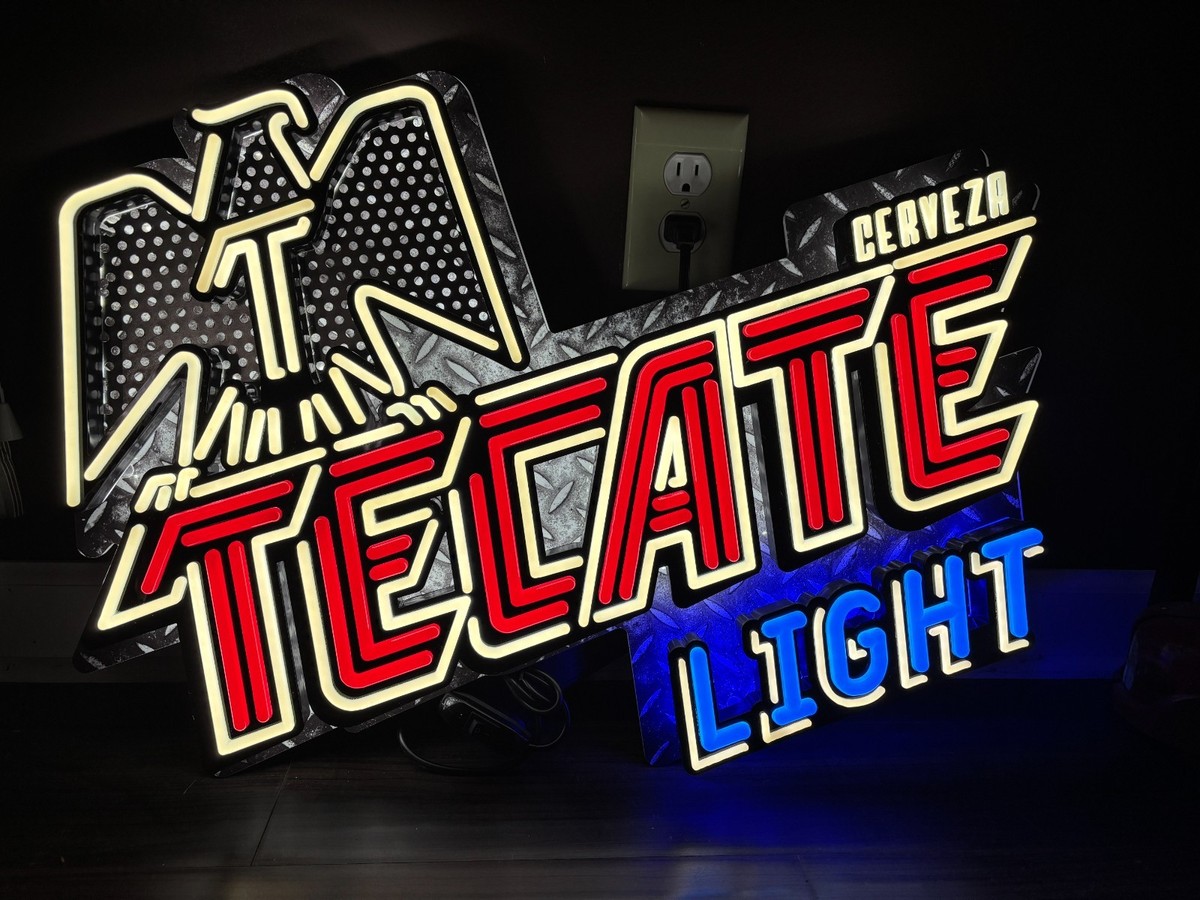Tecate Light Cerveza Beer LED Bar Sign Light Large 28