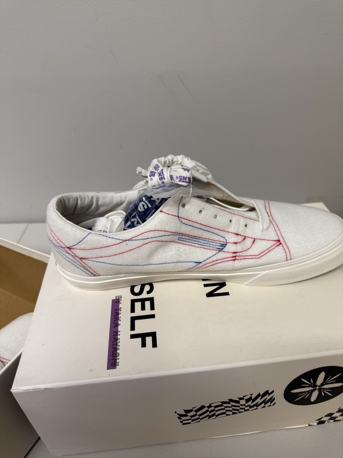 VANS x Taka Hayashi TH DIY Lo VN LZ White Red Blue US size 13 sneakers shoes DS thumbnail 8