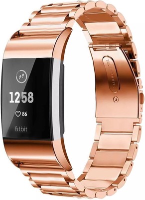 Metal Bands Compatible with Fitbit Charge 2, Stainless Steel Rose golden 