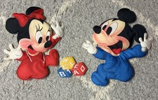 1984 Disney Babies Minnie Mickey Mouse Wall Decor Vintage Plush Nursery Baby