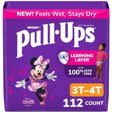Potty Ups Girls Training Pants 3T-4T 32-40 lbs 112 Count Pull Size