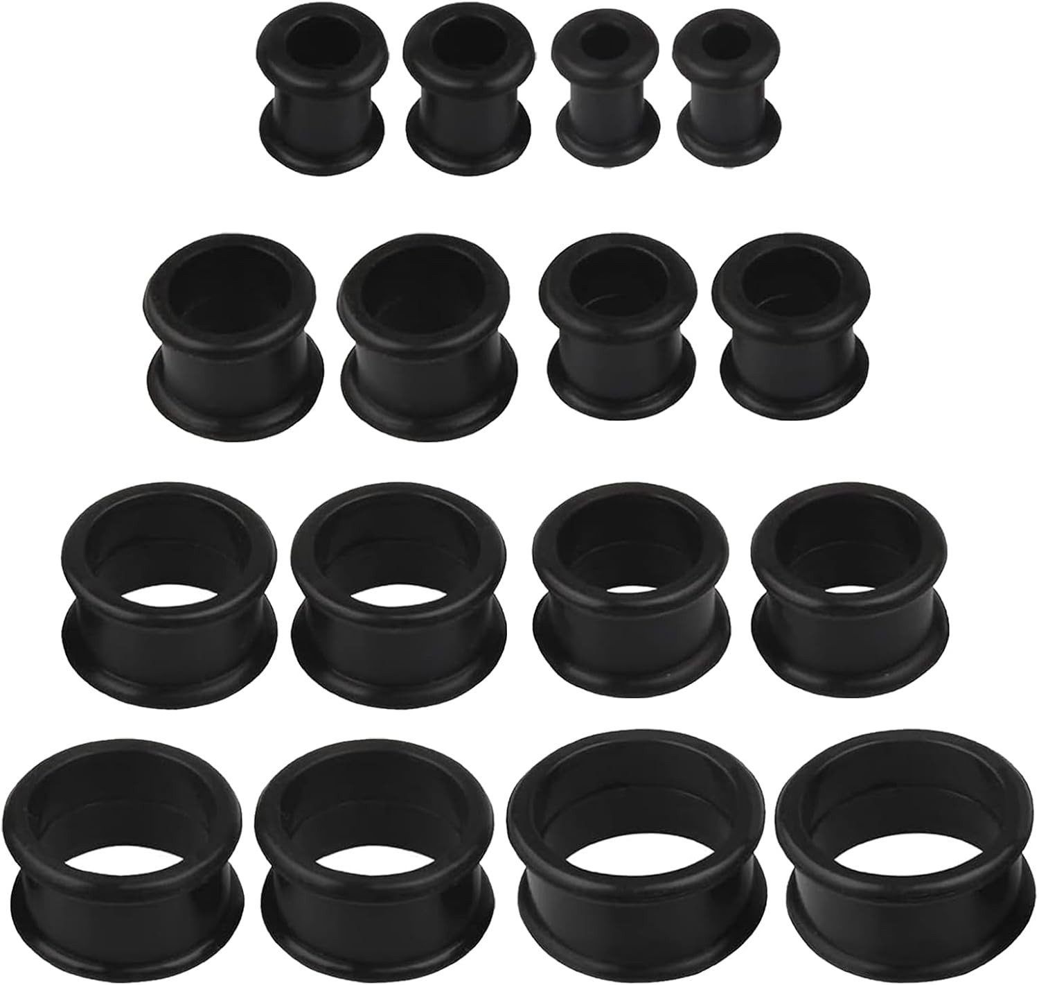 16 Pieces Silicone Flesh Tunnels Ear Stretchers Plugs Body Piercing Expanders,S