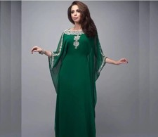 Georgette Ramzan Dress Dubai Kaftan Abaya Farasha Long Gown Eid SALE Moroccan