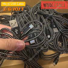 Micro USB to USB A Cable Android Charger Braided Cord For Samsung Google LG LOT