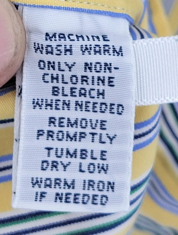 Ralph Lauren Shirt Mens XL Yellow Blue Stripe Long Sleeve Button Down Preppy - Image 4 of 4