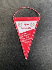Alter Wimpel 80 Jahre Freiwillige Feuerwehr Poseritz - FFw Poseritz