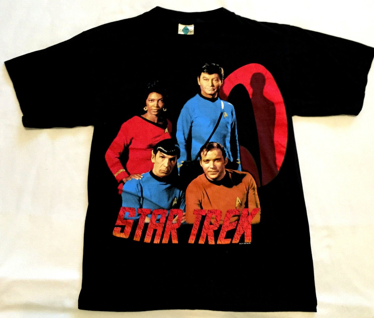 Vintage 1995 STAR TREK Original Cast Black T Shirt Sz Large