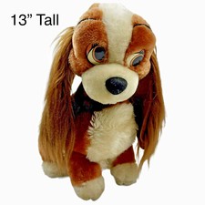 Disneyland Disney World Lady and the Tramp Plush Large Eyes Sits 13" Vintage