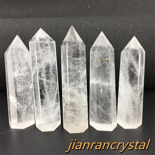 1pc Natural Clear Quartz Obelisk Quartz Crystal Wand Point Reiki Tower Healing - Picture 5 of 10