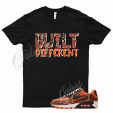 Black BUILT T Shirt for Air Max 90 Duck Camo Orange Brown Tan Pattern Print