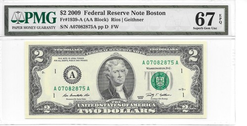 2009 Boston $2 FRN (AA Block) PMG 67 EPQ Superb Gem Uncirculated - Picture 13 of 13