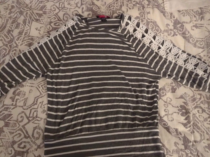 Iz Girl Stripe Short Sleeve Stripe Shirt 10/12