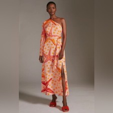 Farm x Anthropologie One-Shoulder Starfish Maxi Dress NWT extra small