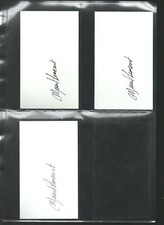 (3) MARCEL PRONOVOST AUTOGRAPHED/SIGNED/AUTO/HAND-SIGNEDINDEX CARD 3x5 C