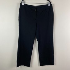 Eileen Fisher Ponte Knit Straight Leg Ankle Pants Size Large Black Stretch