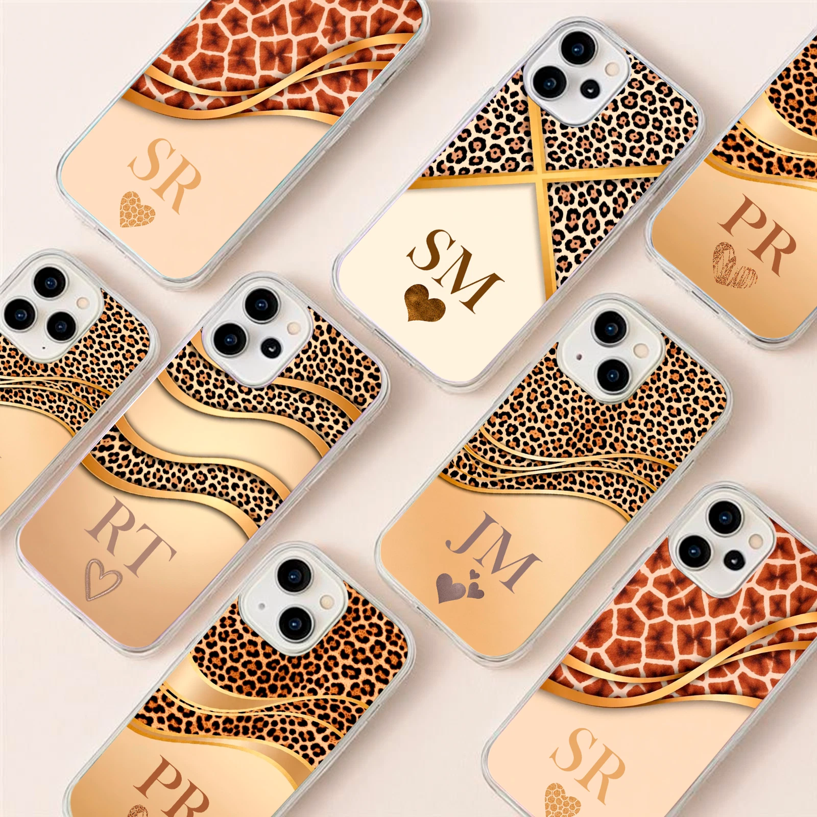Animal print phone case with glossy finish
