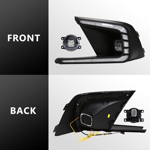 PARA 2022-24 CIVIC V2 DRL LED FARO ANTINIEBLA BISEL CUBIERTA + KIT LENTE ANTINIEBLA PROYECTOR TRANSPARENTE - Imagen 6 de 14
