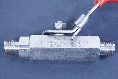 Ball valve 700 series, Ham-Let, stainless steel, 1/4 tube, H-700-SS-L-1/4-T-LD