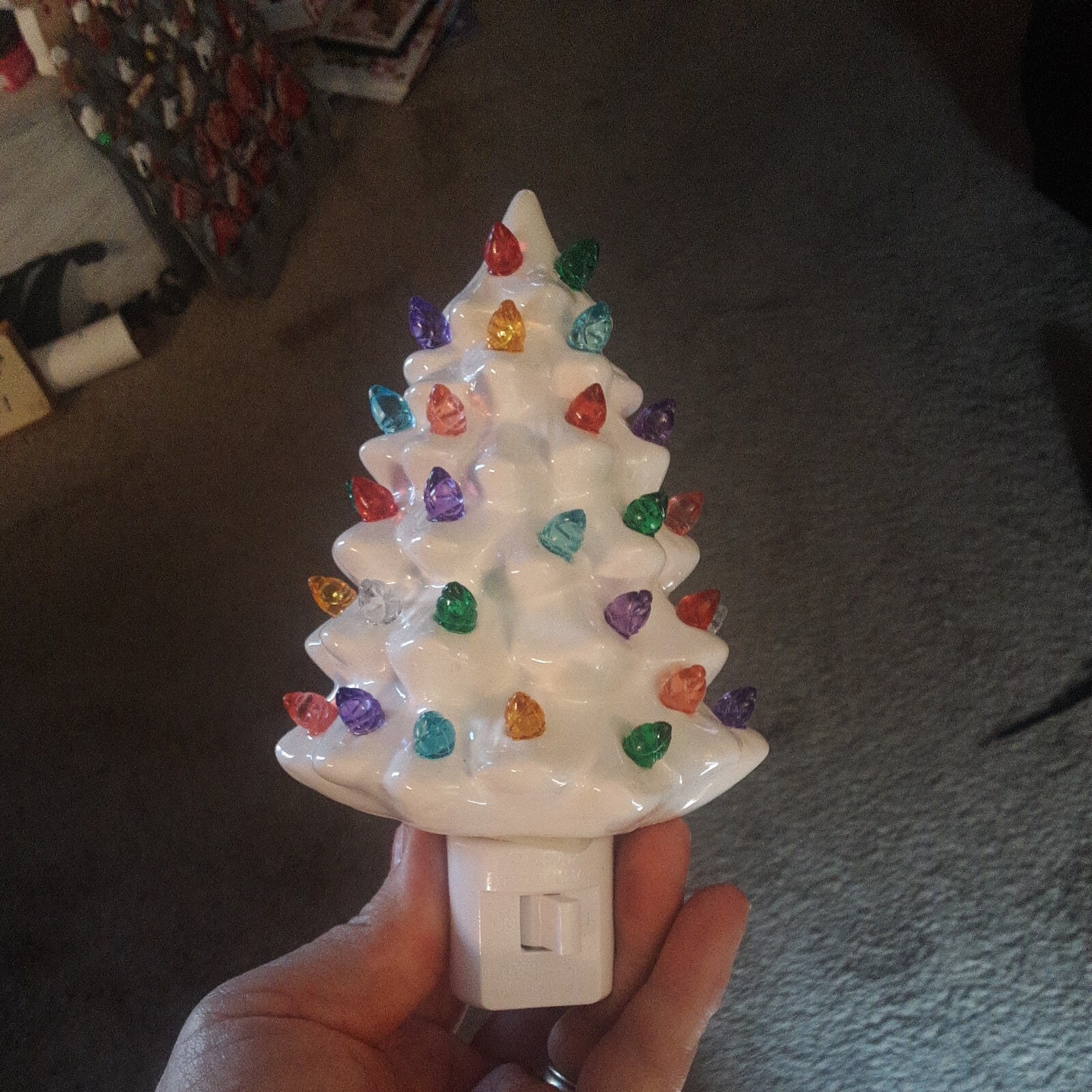🎄 White Ceramic Christmas Tree Night Light Beautiful eBay