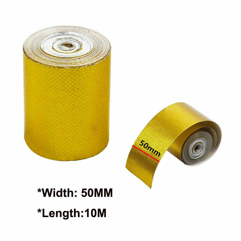 ⭐2" 33FT Gold Intake Heat Reflective Tape Wrap Self Adhesive High