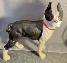 Vintage Boston Terrier Bull Dog Cast Iron Door Stop  EUC